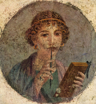 Roman fresco of the poet Sappho